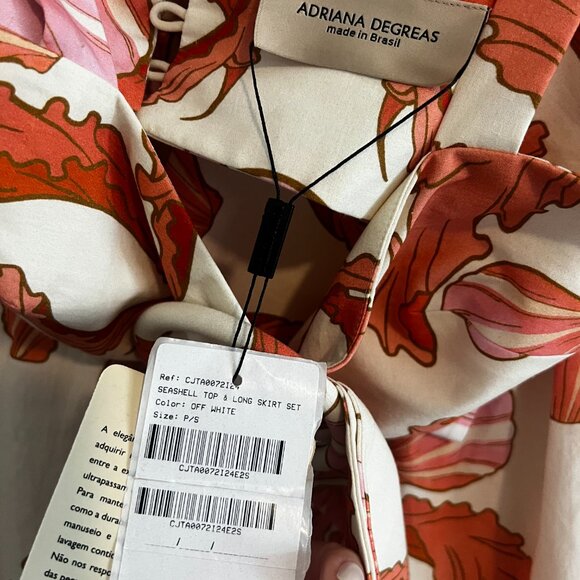 ADRIANA DEGREAS  Off White Seashell Top & Long Skirt Set - Small - Picture 8 of 13